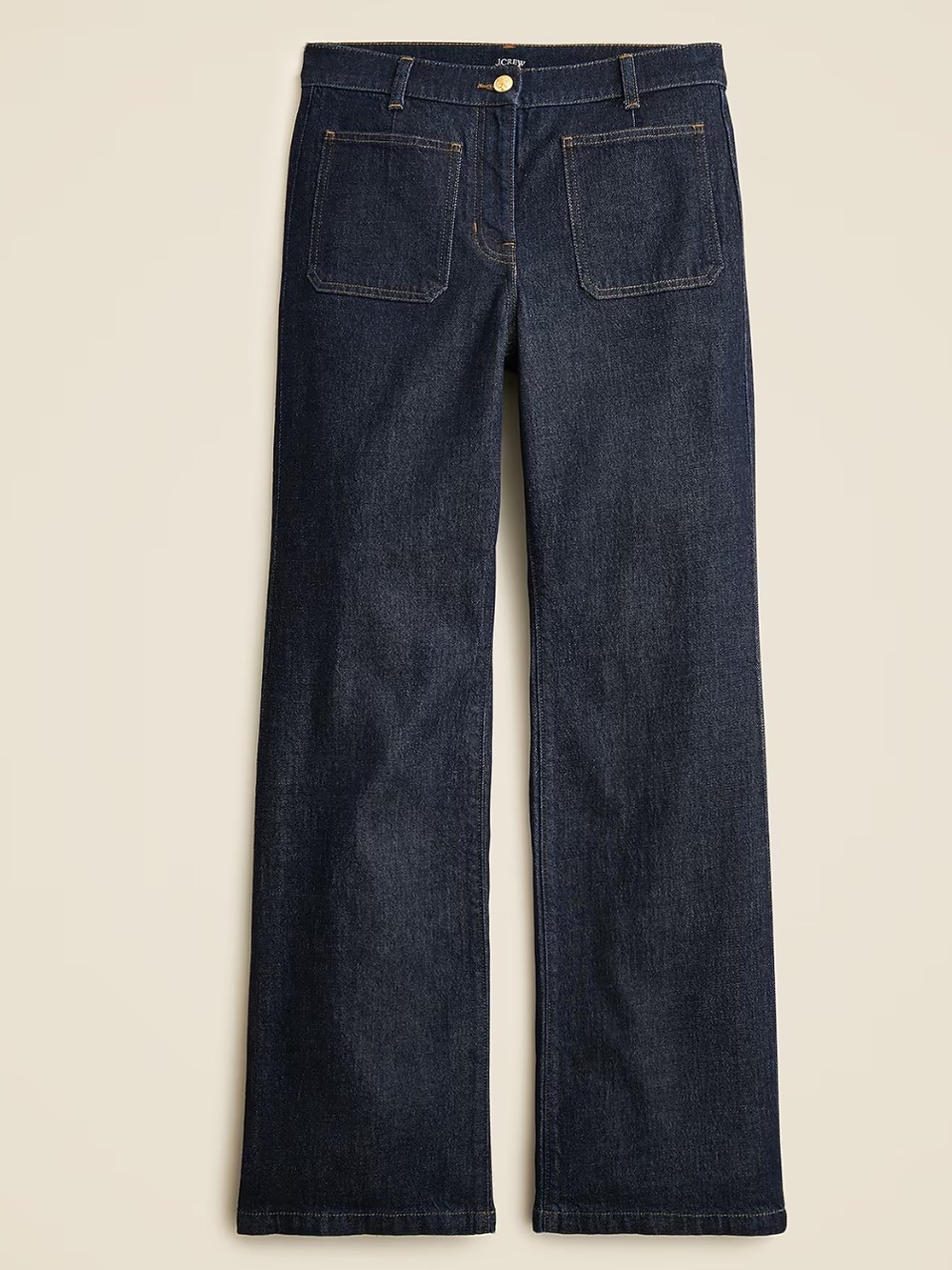 NWT J. Crew High-rise Kickout Jean with Sailor Pockets Sz 27 Dark Wash
